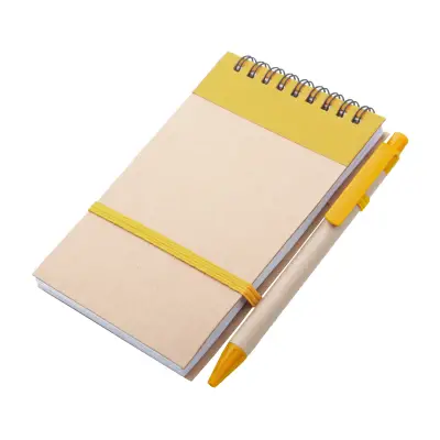 Caiet Spiralat din Hârtie Recycled, 70 Foi Liniare. Include Pix din Hârtie Recycled cu Refill Albastru