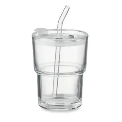 Pahar de sticlă cu pai 400ml