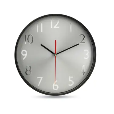 Ceas de perete argintiu din aluminiu, lentilă de sticlă